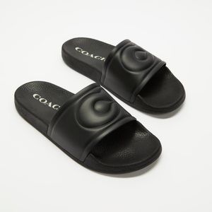 COACH Black Ulla Rubber Slides